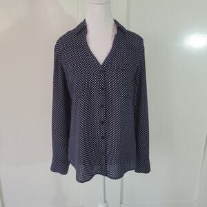 Express	Size	M	Slim Fit Portofino Shirt Blue Polka Dot  Professional Career